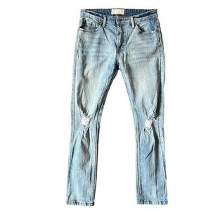 Alexander Julian Colours Men's Distressed Slim Straight Stretch Jeans Size 34x32